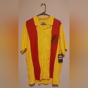 Cornerstore Bodega Men's Large Button SS Shirt Heart Grenade Print Urban NWT